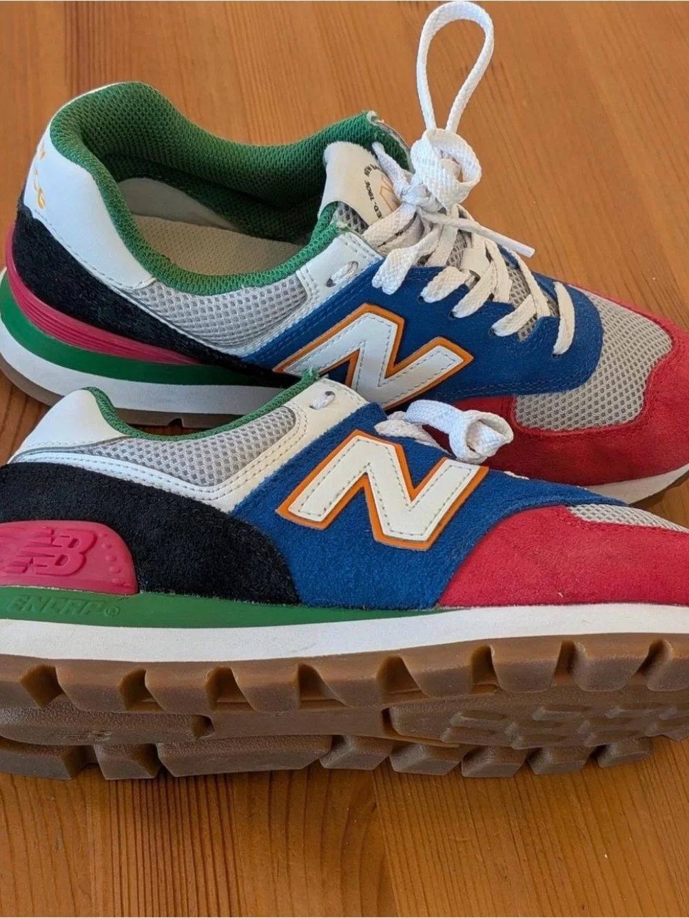 New Balance 574 Multicolor Sneakers | Green Red Blue | Retro Classic Shoes